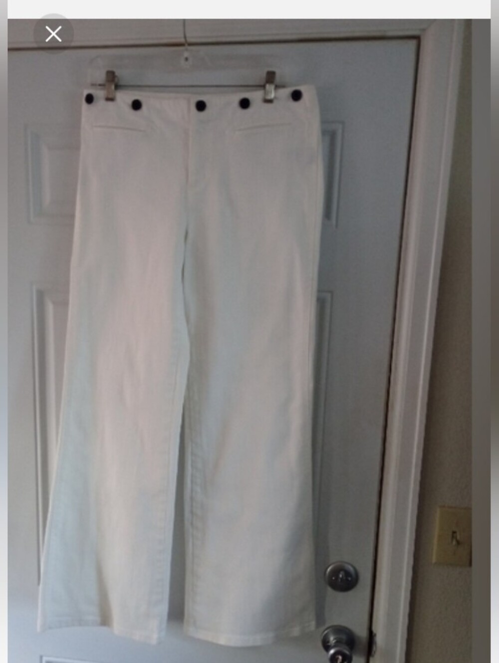 Lauren Jeans Company Ralph Lauren White Sailor Jeans SZ 6 Wide Leg Cotton